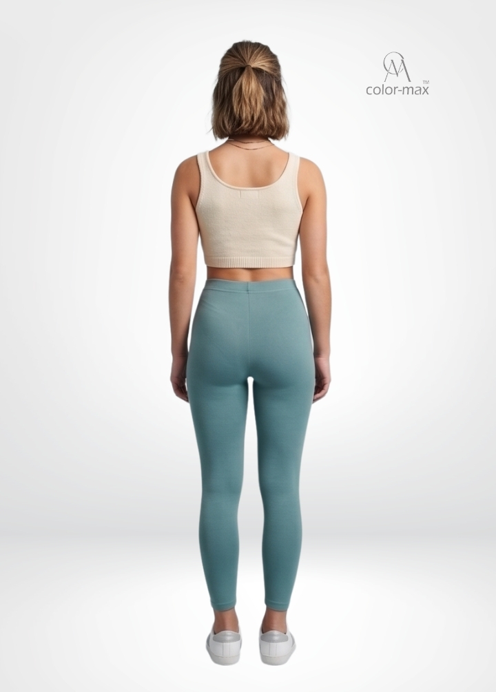 LIGHT GREY - Premium Cotton Lycra Ankle Leggings - Hover